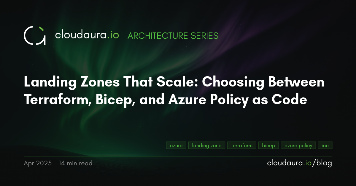 Azure Landing Zones: Terraform vs Bicep vs Policy - cloudaura Blog